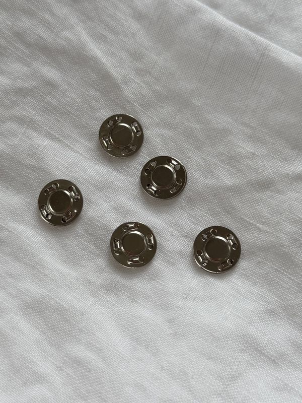 Magnetiske trykknapper 13mm - sølv