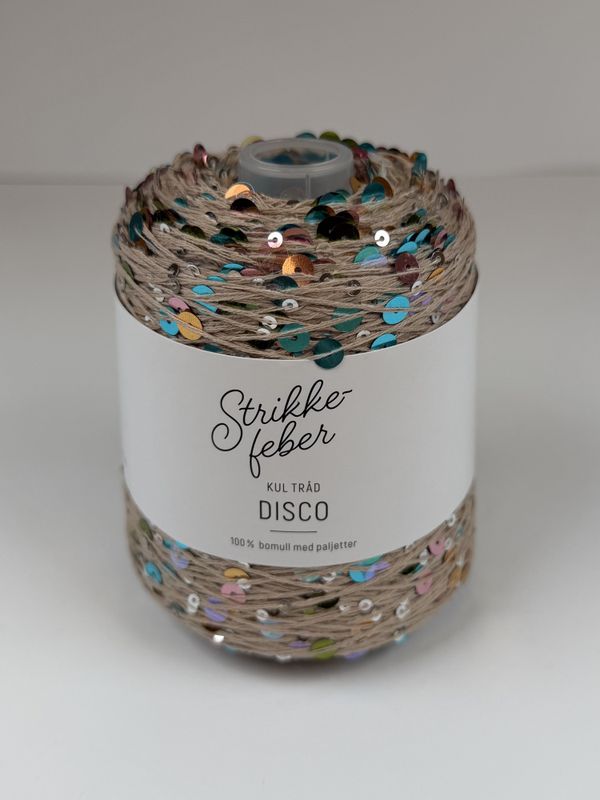 200g Disco #76 Beige med flerfarga paljetter