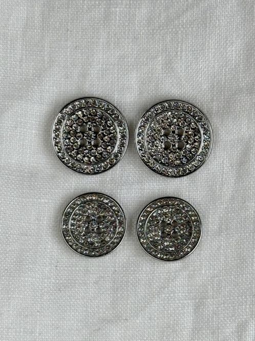 Hovedbilde Bling 4 hulls knapper - sølv