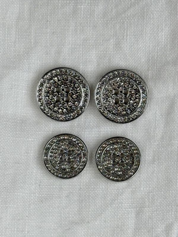 Bling 4 hulls knapper - sølv