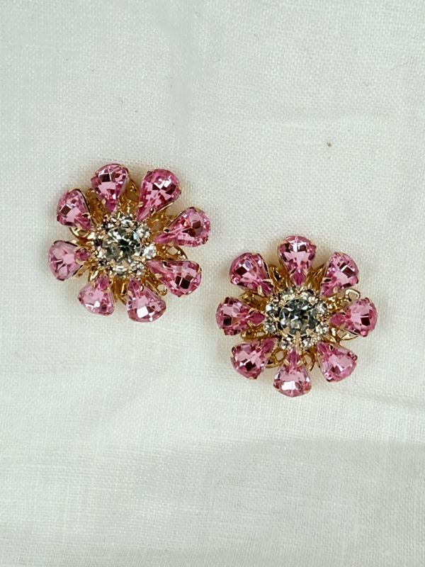Pink blomsterknapper - 26 mm