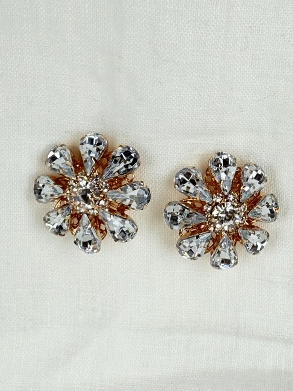 Sølv blomsterknapper - 26 mm