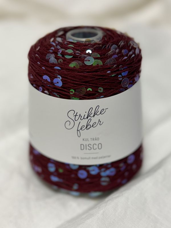 200g Disco #1467 Vinrød med rainbow paljetter