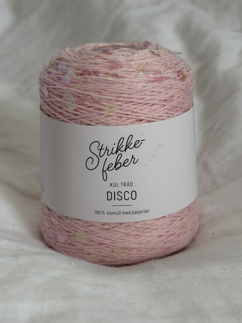 Hovedbilde 200g Disco #1006R lysrosa med rainbow paljetter