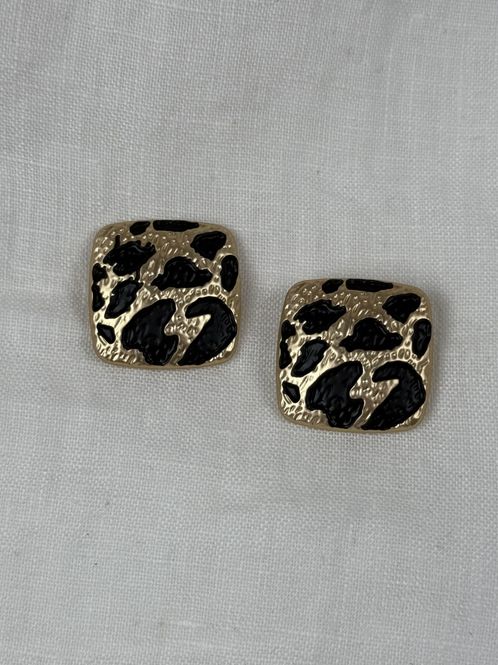 Hovedbilde Firkantet Leopardknapp - Gull