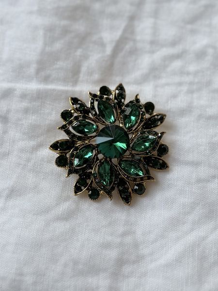 Hovedbilde Brosje stor blomst - grønn