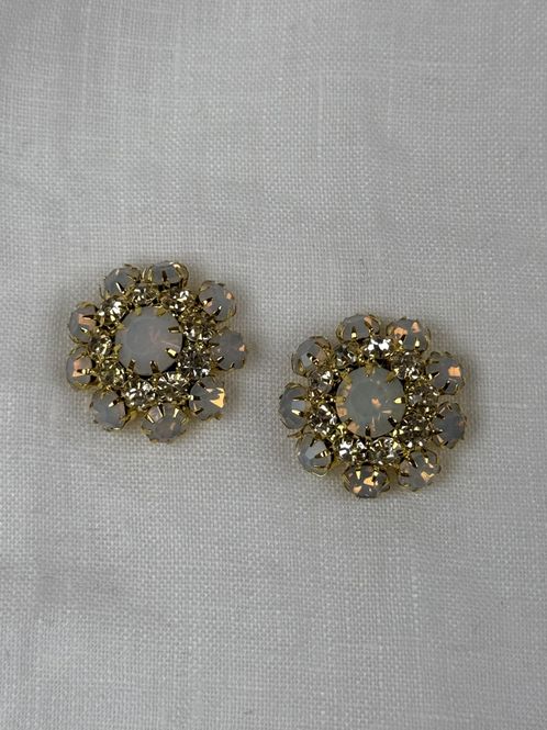 Hovedbilde Hvite og gull bling knapper 