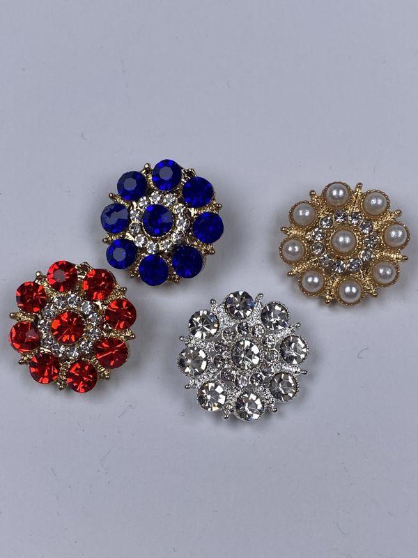 Røde bling knapper 