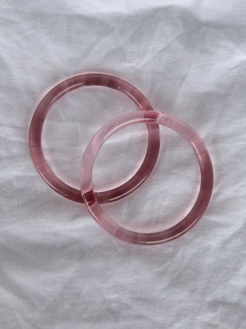 Hovedbilde Runde rosa håndtak - 10 cm
