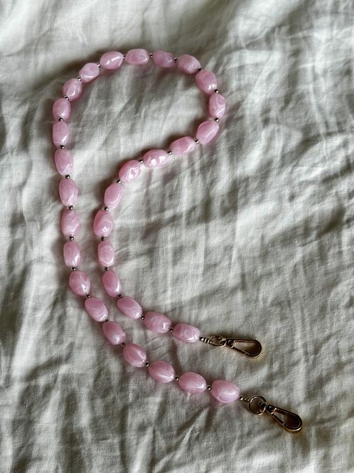 Hovedbilde Tynn perler på en snor lenke - rosa