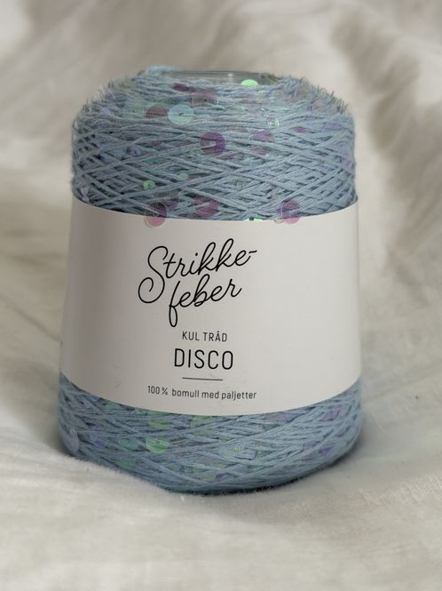 Hovedbilde 200g Disco #48 lysblå med rainbow paljetter